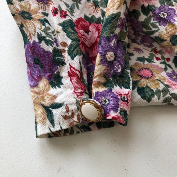 John Roberts Vintage Floral Shirt Dress Two Piece Size 5 / 6 - Picture 11 of 13
